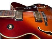 The Epiphone Emperor "Joe Pass", with its f-holes visible