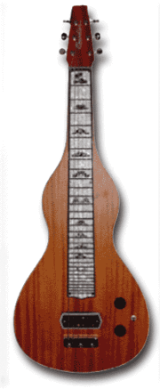 Chandler electric lap steel guitar, a solid body with the classic Weissenborn profile.