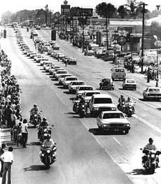 Elvis Presley funeral procession.