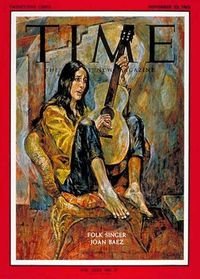 Joan Baez portrayed on a 1962 Time Magazine cover