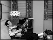 Johnny Cash with guitar in 1958.