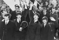 John Lennon, Paul McCartney, George Harrison, Ringo Starr in 1964, during their first American tour.
